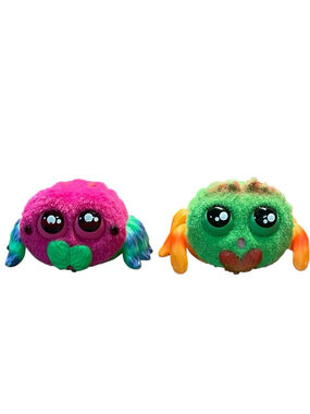 Lot of 2 Hasbro Yellies Voice & Sound Activated Light Up Spider Pets Pink Green